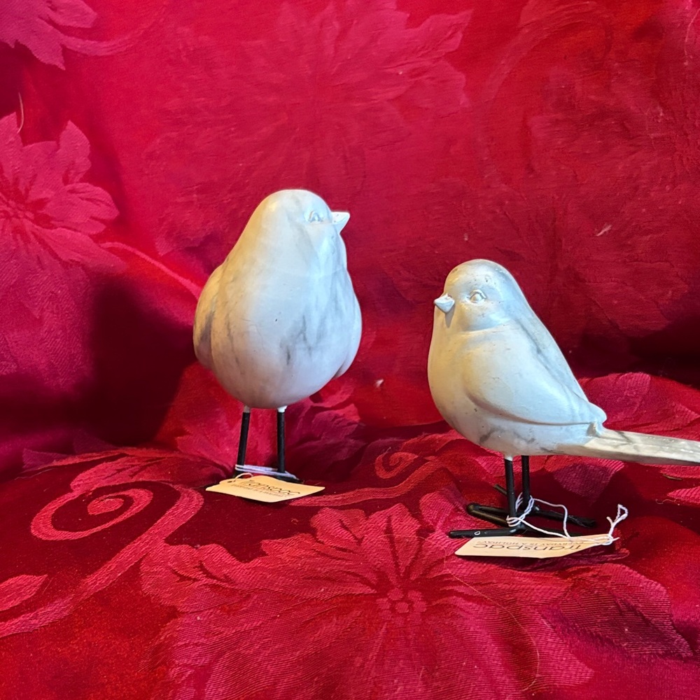 Elegant White Bird Figurines set of 2